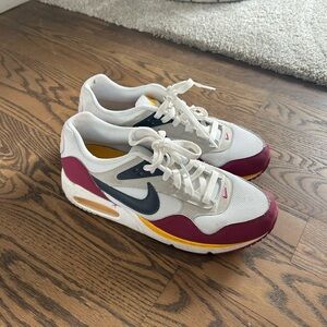 Nike White Navy Burgundy Yellow Retro Runner Sneakers